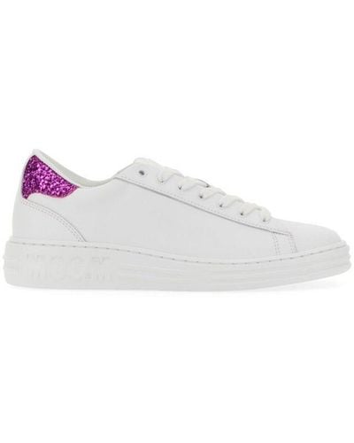 MSGM Logo Printed Low-top Trainers - White