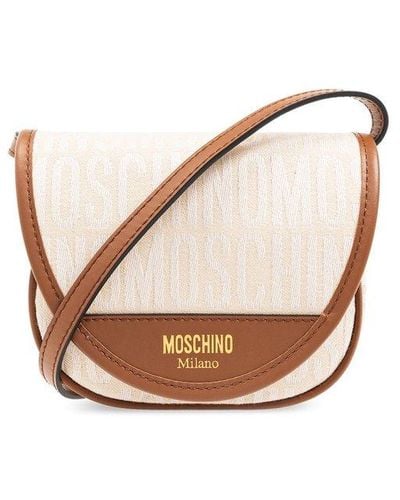 Moschino Shoulder Bag With Monogram - Natural