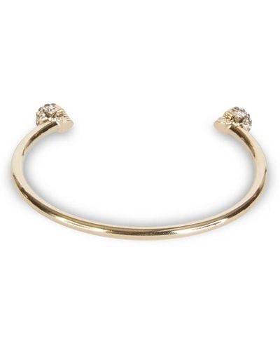Alexander McQueen Twin Skull Silver-toned Brass Ring - Metallic