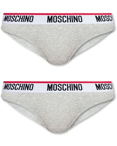 Moschino Branded Briefs 2-Pack - Gray