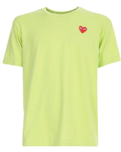 COMME DES GARÇONS PLAY Heart Embroidered Crewneck T-shirt - Green