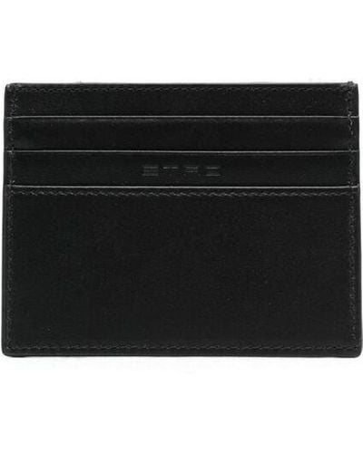 Etro Pegaso Embossed Card Holder - Black