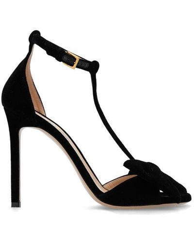 Tom Ford Brigitte Ankle Strap Velvet Sandals - Black