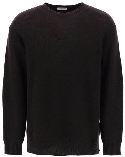 Valentino Crewneck Knitted Sweater - Black