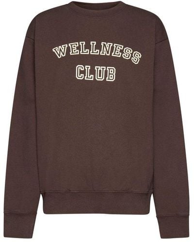Sporty & Rich Wellness Club Crewneck Sweatshirt - Brown