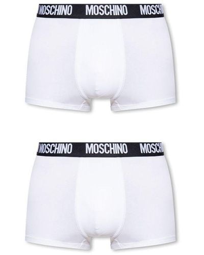 Moschino Logo-waistband 2-pack Boxers - White