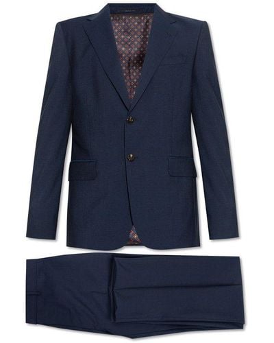 Gucci Wool Single Breasted Suit - Blue