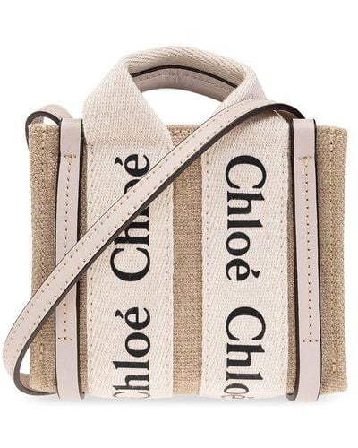 Chloé Woody Micro Tote Bag - Natural