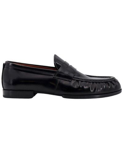 Tod's Loafer Almond Toe Slip-on Loafers - Black