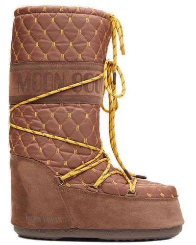 Moon Boot Icon Quilted Lace-up Snow Boots - Brown