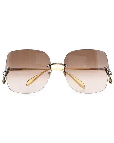 Alexander McQueen Square Frame Sunglasses - Metallic