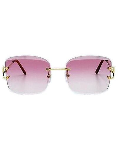 Cartier Square Rimless Sunglasses - Pink
