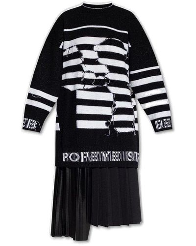 Iceberg Sailor Popeye Striped Jumper Dress - Black