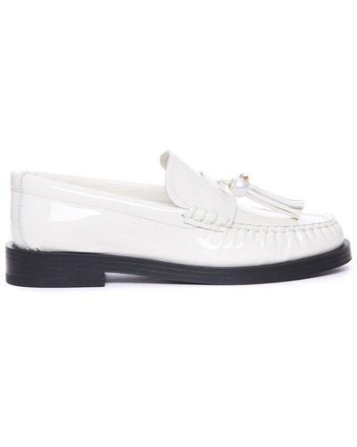 Jimmy Choo Round-toe Flat Shoes - White