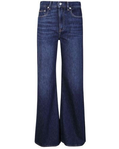 Ralph Lauren Whiskered-effect Wide-leg Jeans - Blue