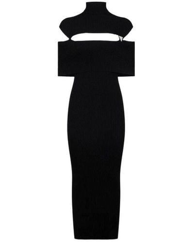 The Attico Cut-out High-neck Dress - Black
