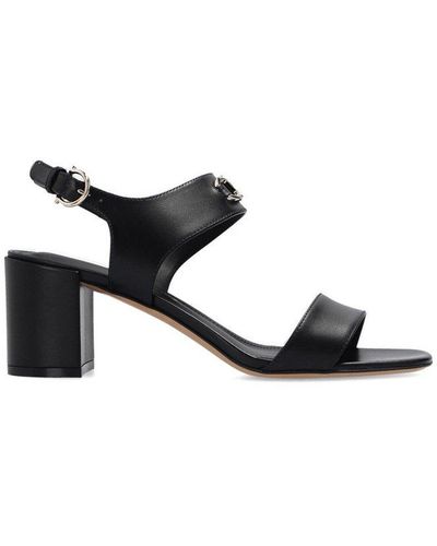 Ferragamo Leather Cayla Sandals - Black