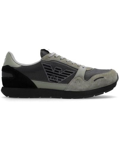 Emporio Armani Eagle Patch Low-top Sneakers - Black