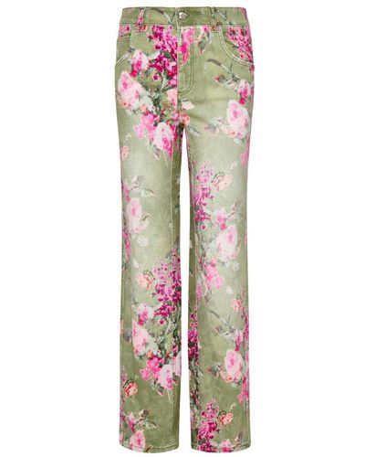 Blumarine Floral Printed Wide Leg Pants - Multicolor