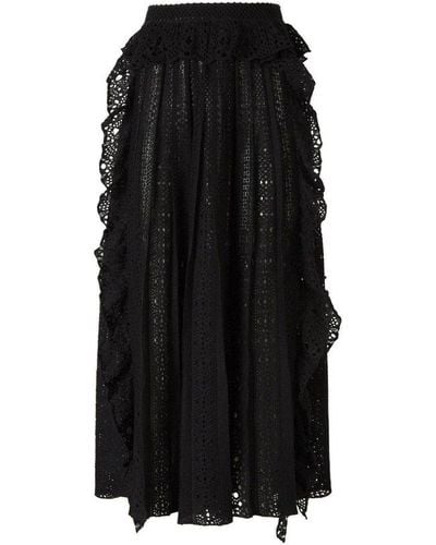 Chloé Crochet Midi Skirt - Black