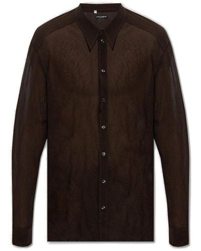 Dolce & Gabbana Silk Shirt - Brown