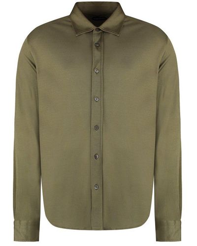 Tom Ford Buttoned Long-sleeved Shirt - Green