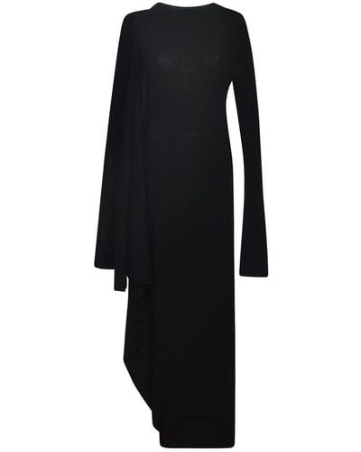 Ann Demeulemeester Zorka Long Asymmetric Draped Dress - Black
