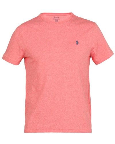 Polo Ralph Lauren Logo Embroidered Crewneck T-shirt - Pink