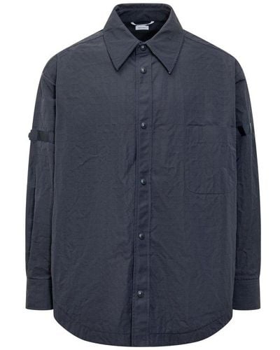 Thom Browne Ripstop Armbands Oversized Shirt Jacket - Blue