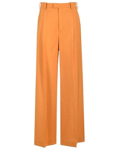 Marni Logo Embroidered Tailored Trousers - Orange