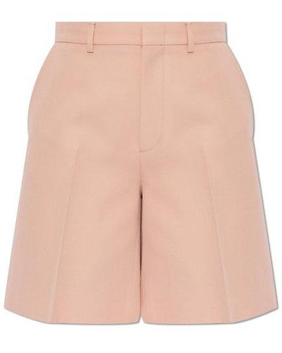 Gucci Pleat-front Shorts, - Pink