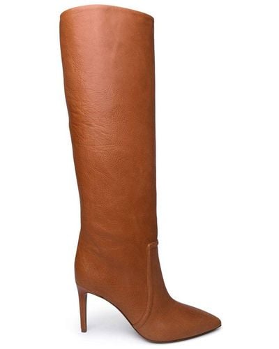 Paris Texas Pointed Toe Heeled Boots - Brown