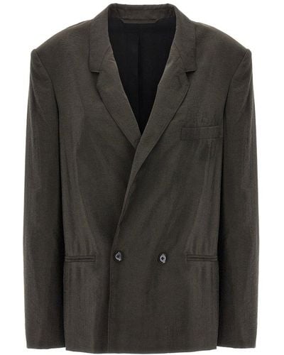 Lemaire Double-breasted Blazer Blazer And Suits - Black
