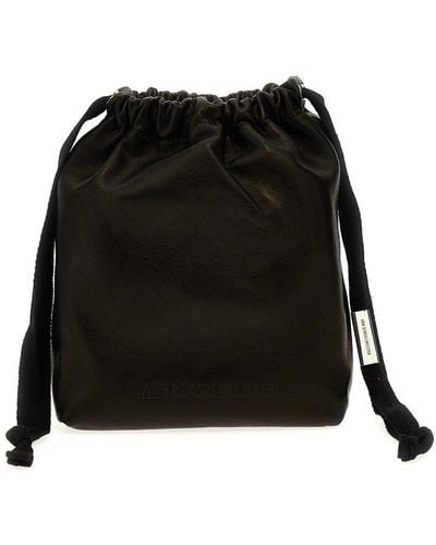 Ann Demeulemeester Salma Drawstring Clutch Bag - Black