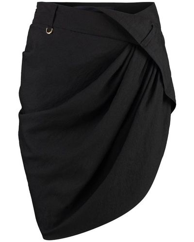 Jacquemus Saudade Asymmetric Mini Skirt - Black