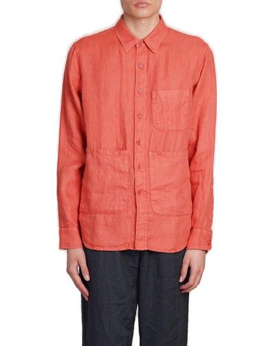Aspesi Long Sleeved Pocket-detailed Shirt - Red