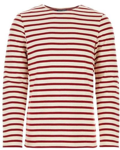 Saint James Striped Long-sleeved T-shirt - Red