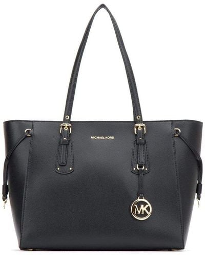 MICHAEL Michael Kors Voyager Leather Tote Bag - Black