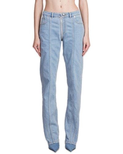 Mugler Straight-leg Zipped Jeans - Blue