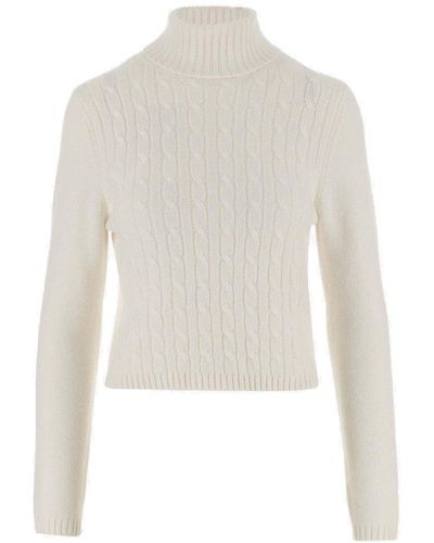 Allude Turtleneck Knitted Jumper - White