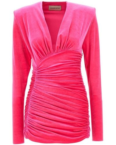 Alexandre Vauthier Velvet Mini Dress Dresses Fuchsia - Pink