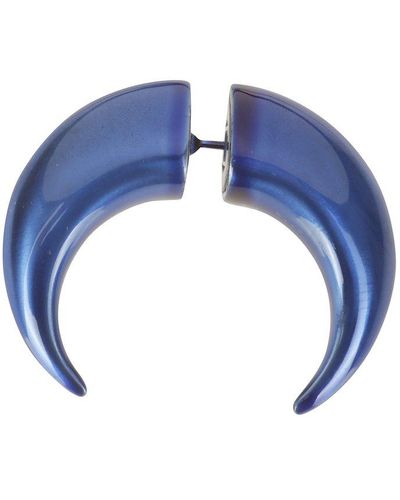 Marine Serre Regenerated Single Tin Moon Stud Earring - Blue