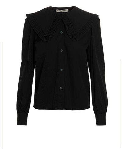 Alessandra Rich Peter Pan Collar Shirt - Black