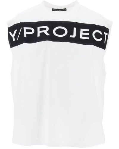 Y. Project Logo Printed Crewneck Tank Top - Black