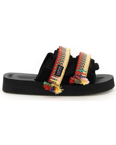 Lanvin Double-strap Slip-on Sandals - Black