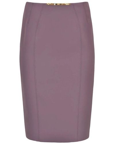 Elisabetta Franchi High-waist Chain-detailed Pencil Skirt - Purple