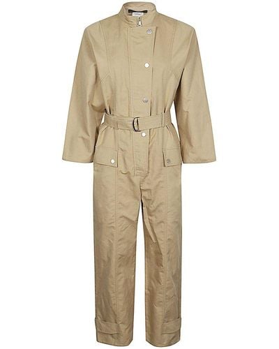 Weekend by Maxmara Buttoned Belted Jumpsuit - Natural