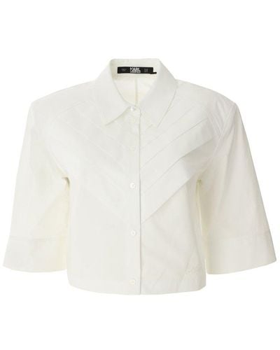 Karl Lagerfeld Cut-out Buttoned Shirt - White