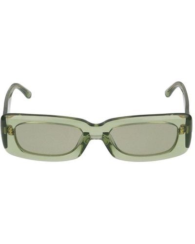 Linda Farrow X The Attico16 Mini Marfa Rectangular Frame Sunglasses - Green