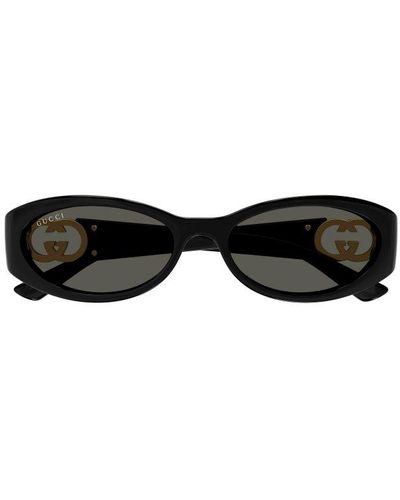 Gucci Oval-frame Sunglasses - Black